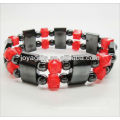 2013 fashion magnetic spacer bracelet with red plastic beads